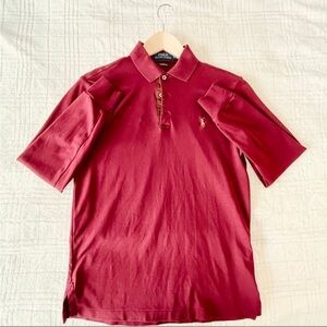Polo by Ralph Lauren Men’s XS Classic Fit Heathered Burgundy Long Sleeve Polo